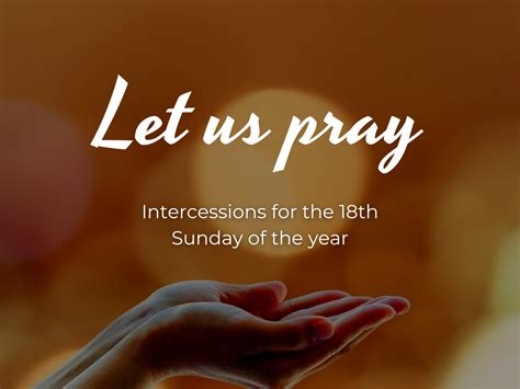 We pray for all who are sick or in pain, bereaved, or feeling lost and anxious; and we pray for those who love and care for them. . Intercessions for sunday
